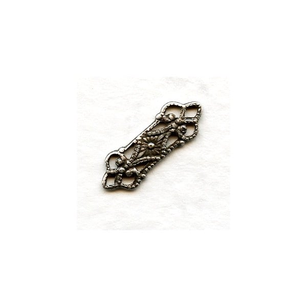 Fancy Tiny Filigree Connectors Oxidized Silver
