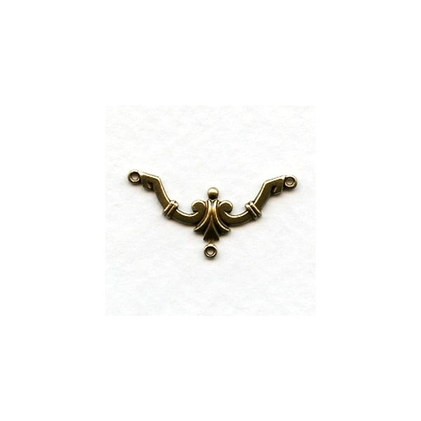 Three Loop Deco Style Connectors Oxidized Brass (6)