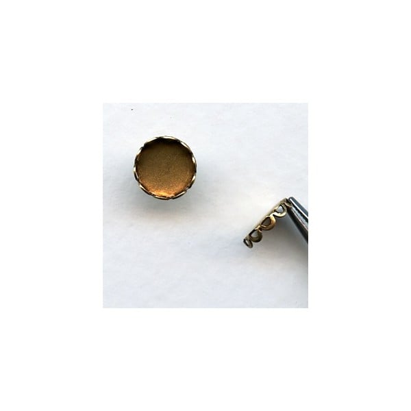 Lace Edge Settings for 7mm Rounds Oxidized Brass (12)