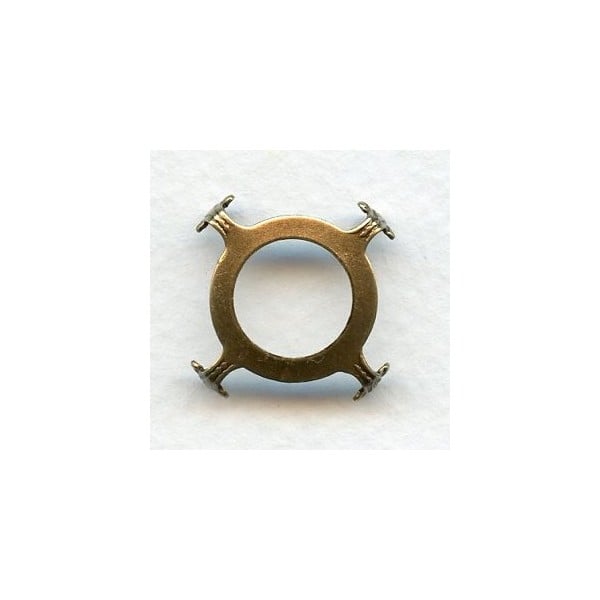 Open Back Turtle Style Settings 18mm Oxidized Brass (6)