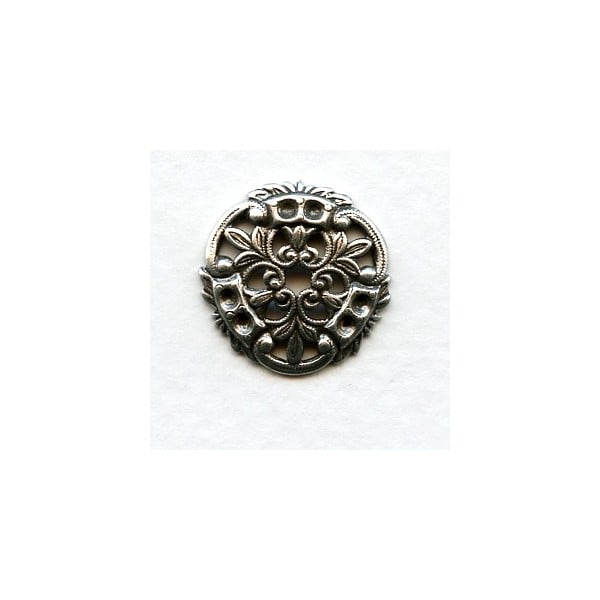 Crest Shape Oxidized Silver 18mm Earring Top