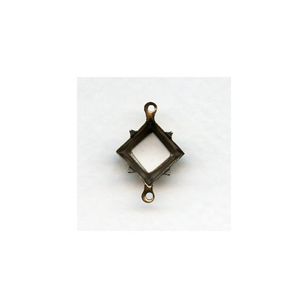 Square 10mm Setting Connectors Oxidized Brass (12)