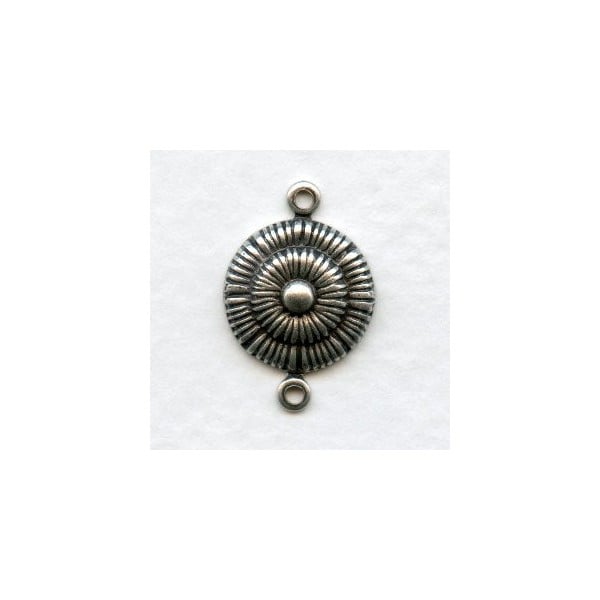 Button Detail Connectors Oxidized Silver 20mm (12)