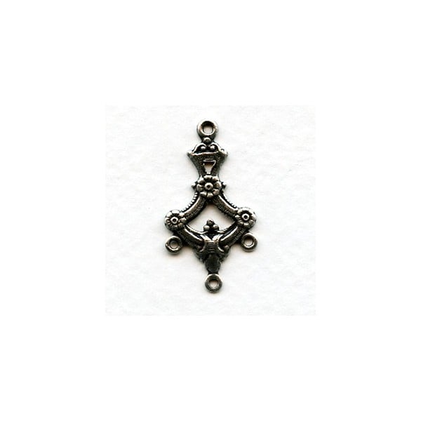 Three Strand Connector Oxidized Silver (12)