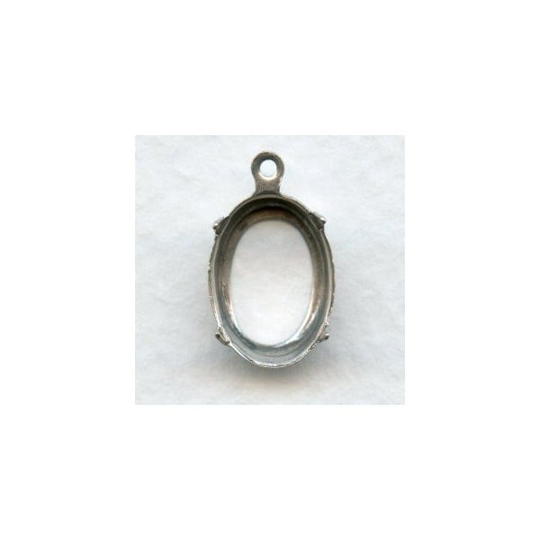 Open Back Settings 14x10mm Oxidized Silver
