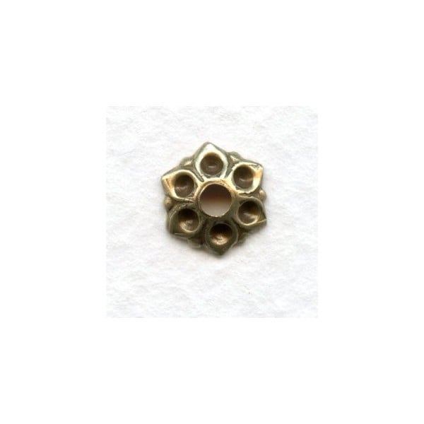 Bead Caps Hold Rhinestones Oxidized Brass 8mm (12)
