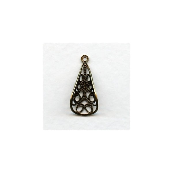 Filigree Cone With A Loop Oxidized Brass (4) - Image 2