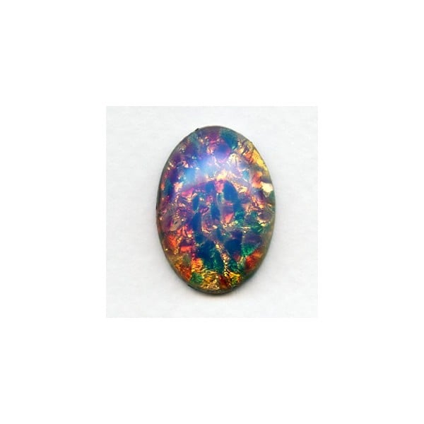 Pink Fire Opal Glass Cabochon 25x18mm