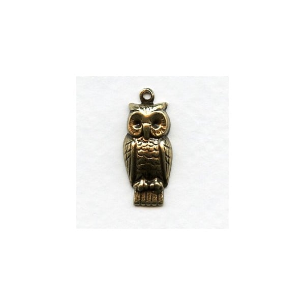 Wise Owl Oxidized Brass 23mm (12)