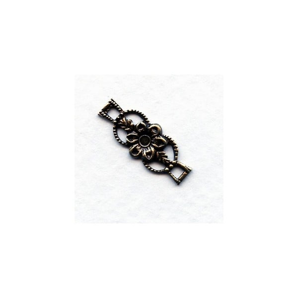 Floral Detail Connector Oxidized Brass for 2mm Flat Back Stones (4)