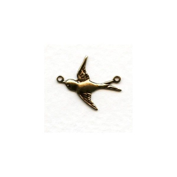 Flying West Bird Connectors Oxidized Brass (6)