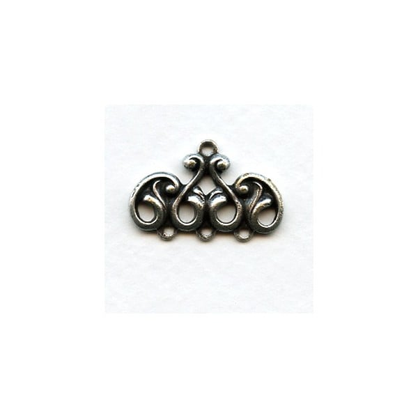 Bold Three Strand Connectors Oxidized Silver (2)