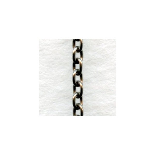 Itty Bitty Cable Chain Oxidized Silver 2mm Links (3 ft)