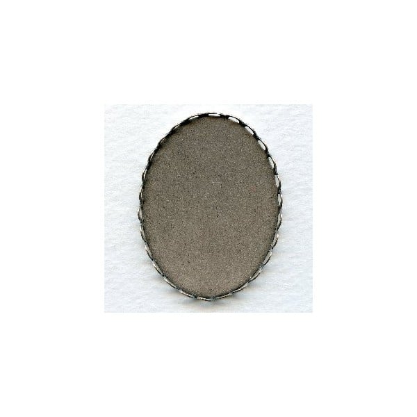 Lace Edge Settings 40x30mm Oxidized Silver (6)