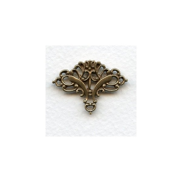 Ornate Connector Old World Solid Oxidized Brass (1)