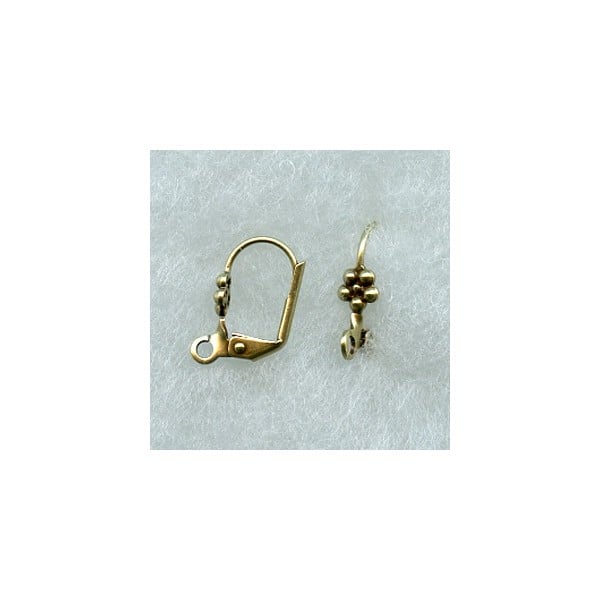 Lever Back Flower Earring Finding Oxidized Brass (24)