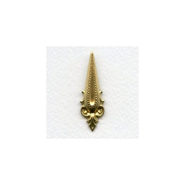 Prong Effect Stampings Long Narrow Raw Brass (12)