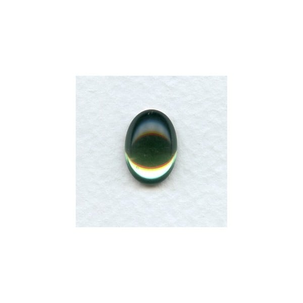 Green Tourmaline Foiled 14x10mm German Glass Cabs