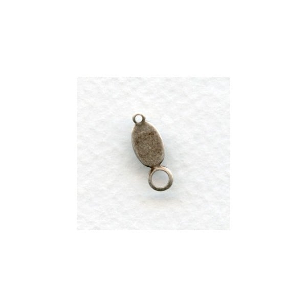 Chain Tab Ovals Oxidized Silver Logo Tags 15mm (24)