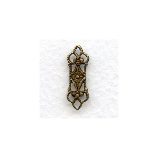 Fancy Tiny Filigree Connectors Oxidized Brass (12)