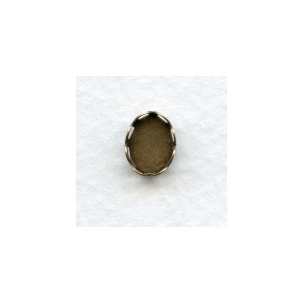 Lace Edge Settings 8x6mm Oxidized Brass (12)