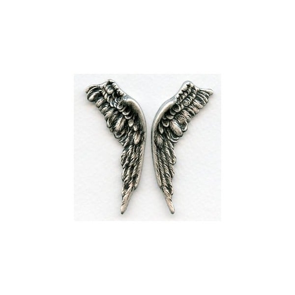 Large Wings Oxidized Silver 58mm (1 set)