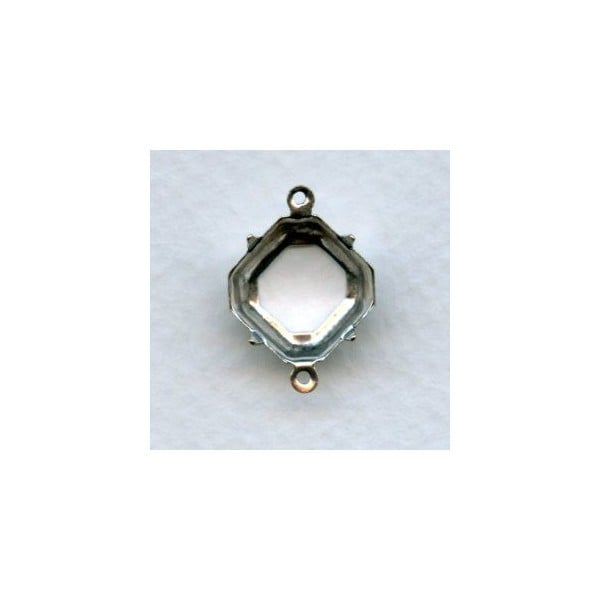 Square Octagon 12mm Setting Connectors Oxidized Silver (12)