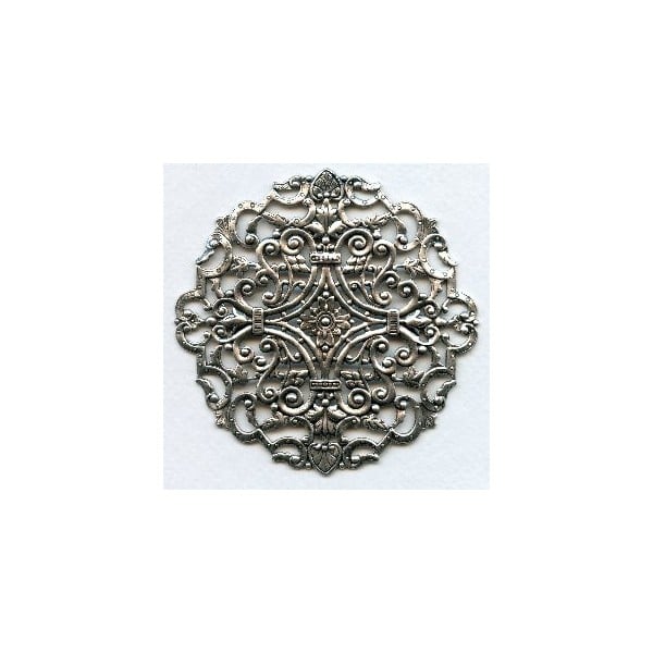 Gorgeous Round Filigree Oxidized Silver 83mm (1)