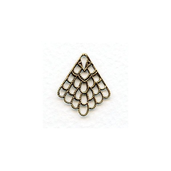 Filigree Fan Adapter Add Strands Oxidized Brass 23mm (12)
