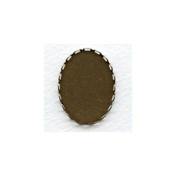 Lace Edge Settings 30x22mm Oxidized Brass (6)