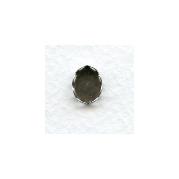 Lace Edge Settings 8x6mm Oxidized Silver (12)