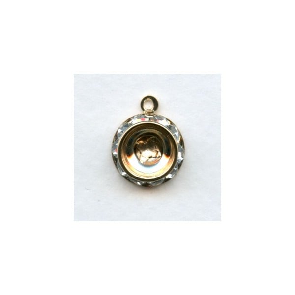 Crystal Shrags with Loop for 39SS Rivoli Stones Gold Plated (2)