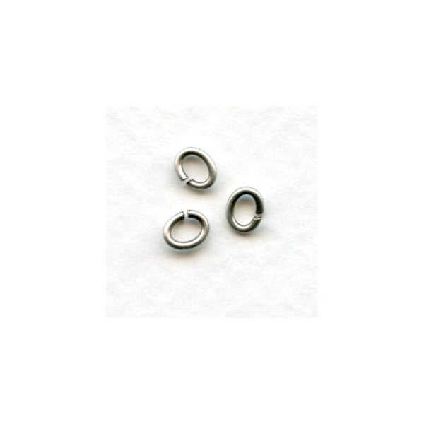 Small Oval Jump Rings 19G Oxidized Silver 5x4mm (100+)