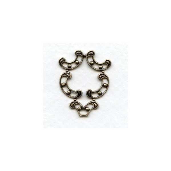 Open Filigree Connector 31x24mm Oxidized Brass (6)