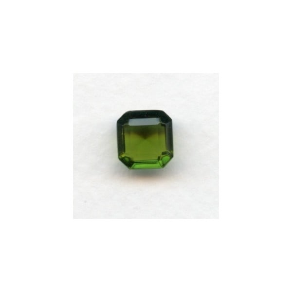 Olivine Bohemian Glass Square Octagon Stones 10x10mm