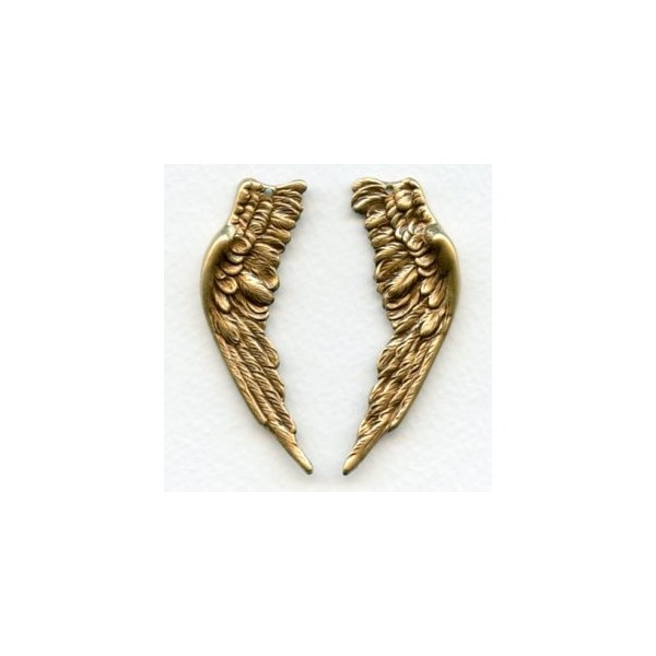 Large Wings with Hole Oxidized Brass 58mm (1 set)