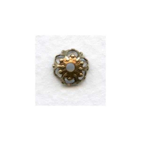 Favorite Filigree Bead Caps 9mm Oxidized Brass (24)