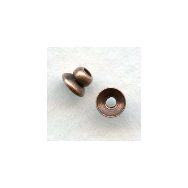 Bead Top Oxidized Copper Spacer Bead Caps 4mm (24)