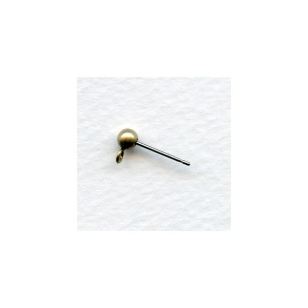 Oxidized Brass 4mm Ball with Closed Loop Posts