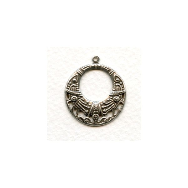 Egyptian Influence Hoops Oxidized Silver 29mm (6)