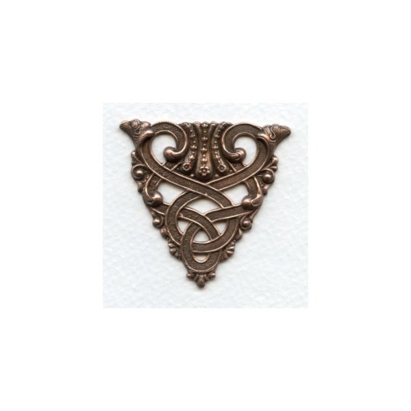 Celtic Design Ornate Triangle Stamping Oxidized Copper