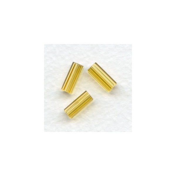 Topaz Czech Glass Hex Tube Beads 10x4mm