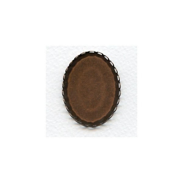 ^Lace Edge Settings 40x30mm Oxidized Copper (6)