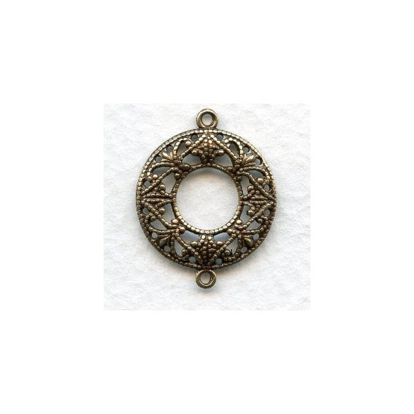 Filigree Connector Hoops Oxidized Brass 22mm (6)