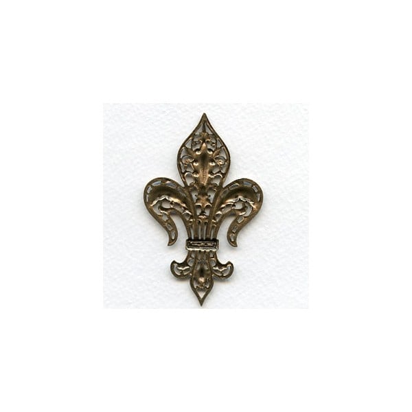 Exquisite Fleur-de-lys Stamping Oxidized Brass Rare Vintage (1) - Image 2