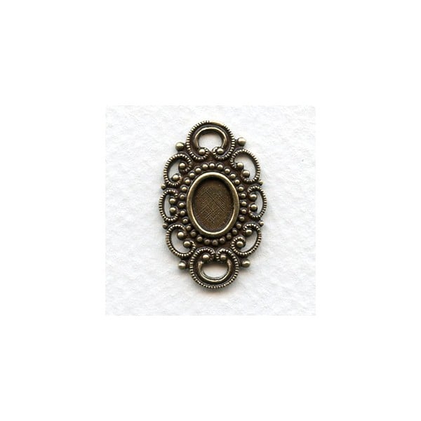^Connector Setting Rare Vintage French Oxidized Brass (1)