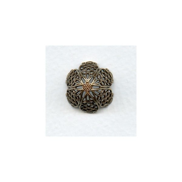 ^Filigree Cup Design Oxidized Brass 11mm (2)