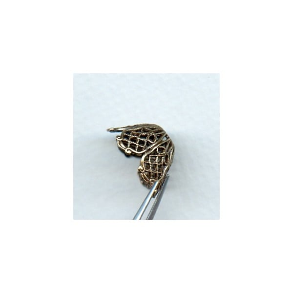 ^Filigree Cup Design Oxidized Brass 11mm (2) - Image 2