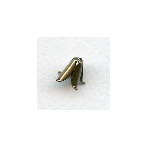 Curled Tip Tulip 10mm Bead Caps Oxidized Brass (12)