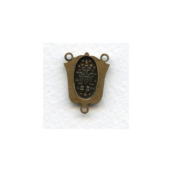 Rosary Station Centerpiece Connector Oxidized Brass - Image 2